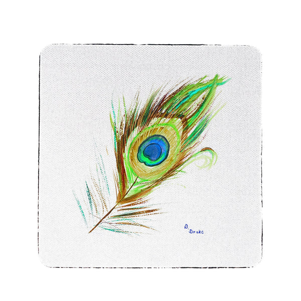 Peacock Feather Coaster Set of 4