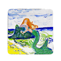 Mermaid on Rock  Coaster Set of 4