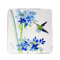 Hummingbird & Blue Flowers  Coaster Set of 4