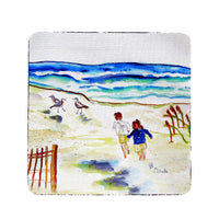 Running at the Beach  Coaster Set of 4