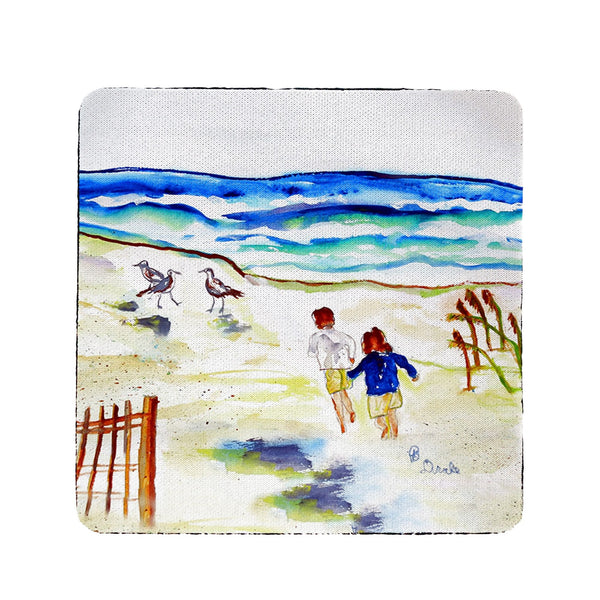 Running at the Beach  Coaster Set of 4