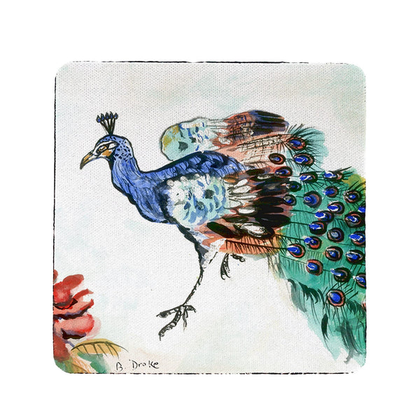 Betsy's Peacock Coaster Set of 4