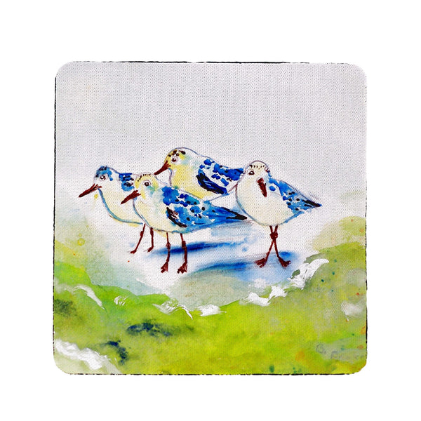 Green Sanderlings Coaster Set of 4