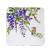 Wisteria & Bird Coaster Set of 4