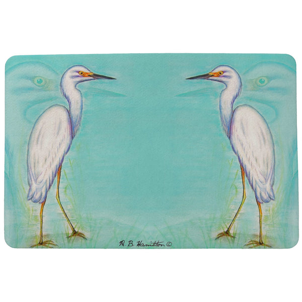Snowy Egret Door Mat