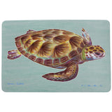 Green Sea Turtle - Teal Door Mat
