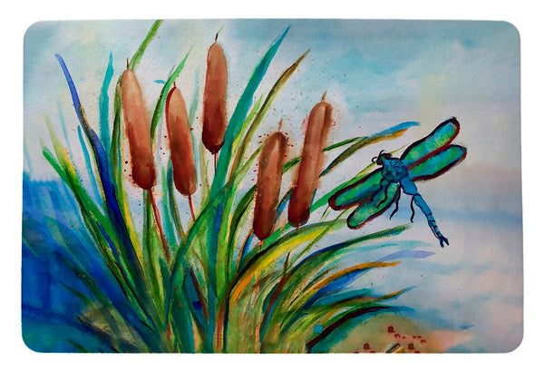 Dragonfly and Cattails Door Mat