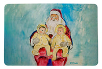 Santa and Twins Door Mat