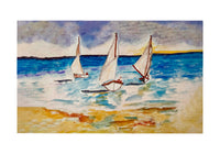 Three Sailboats Door Mat