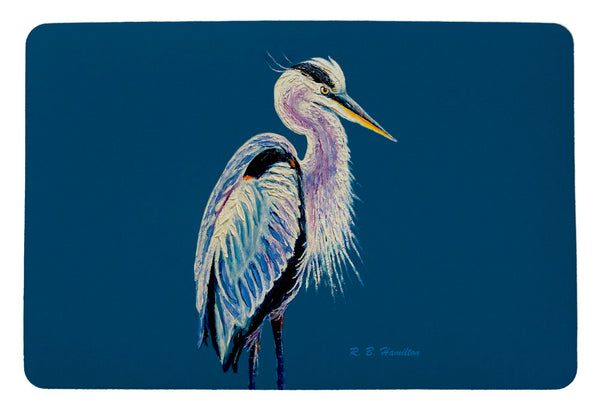 Blue Heron on Blue Door Mat