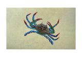 Blue Crab on Yellow Door Mat
