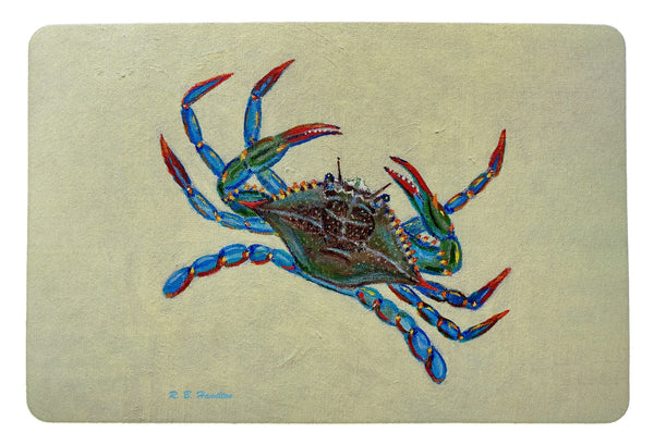 Blue Crab on Yellow Door Mat