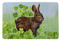 Rabbit and Shamrocks Door Mat