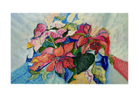 Poinsettias Red and Pink Door Mat