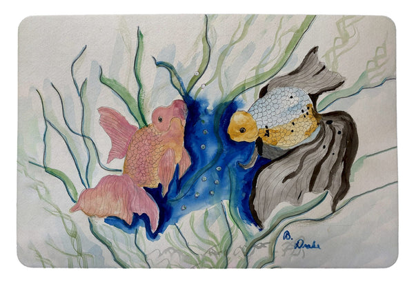 Two Fantail Fish Door Mat