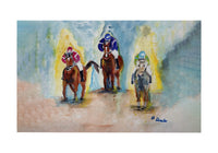Three Racing Horses Door Mat