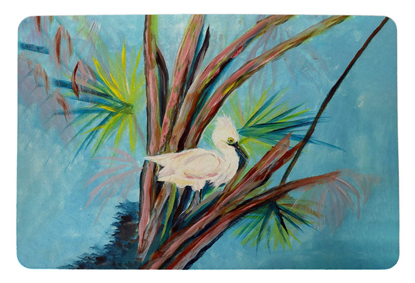 Roosting Egret Door Mat