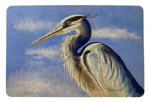 Blue Heron Portrait Door Mat