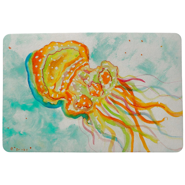 Orange Jellyfish Door Mat