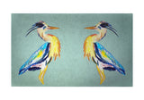 Vertical Blue Heron Door Mat