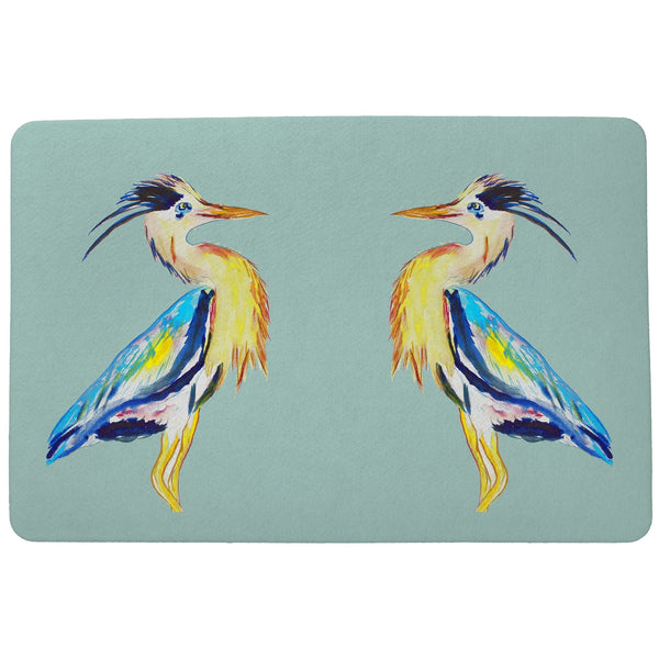 Vertical Blue Heron Door Mat