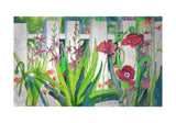 Fence and Flowers Door Mat