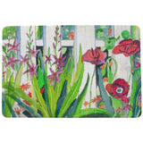 Fence and Flowers Door Mat