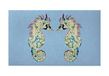 Betsy's Seahorses Light Blue Background  Door Mat