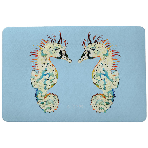 Betsy's Seahorses Light Blue Background  Door Mat
