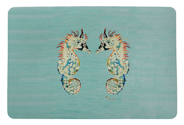 Betsy's Sea Horses - Teal Door Mat