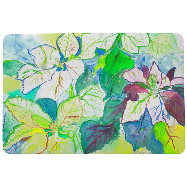 White Poinsettia Door Mat