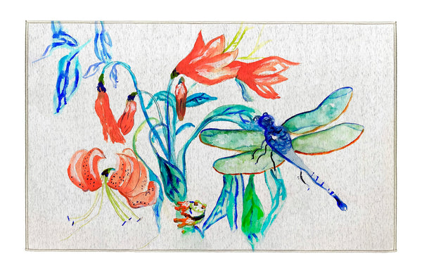 Blue & Green Dragonfly Dornier Rug