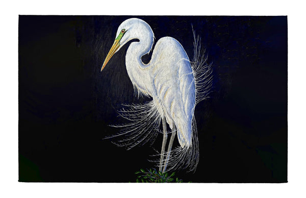 Breeding Egret Indoor Dornier Area Rug 20x32