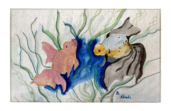 Two Fantail Fish Indoor Dornier Area Rug 20x32