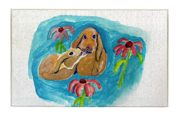 Two Rabbits Indoor Dornier Area Rug 20x32