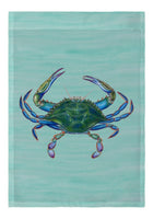 Blue Crab on Teal Garden Flag 12.5x18