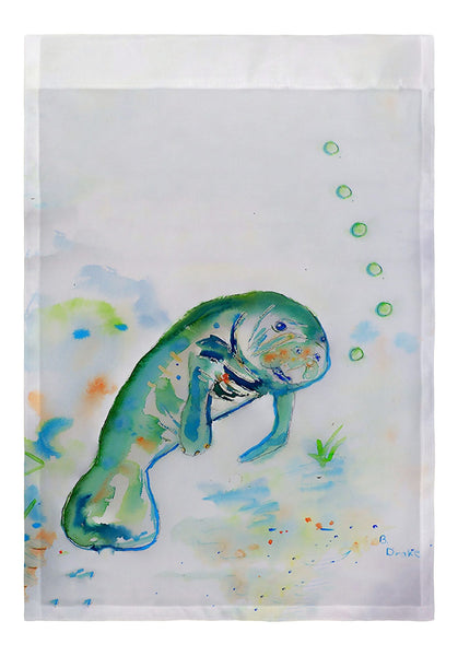 Betsy's Manatee Garden Flag 12.5x18