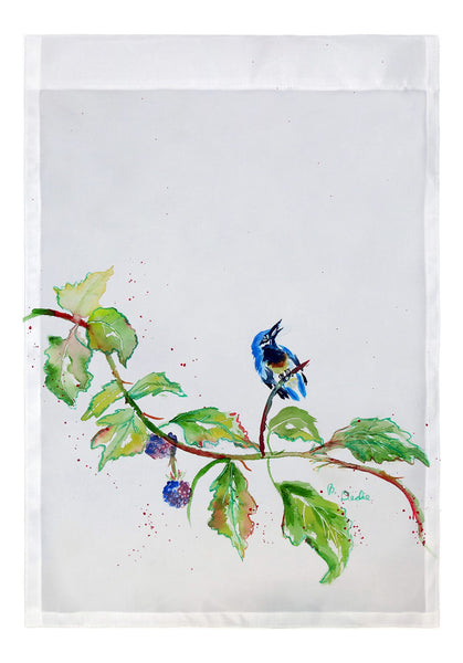 Birds and Blackberries Garden Flag 12.5x18