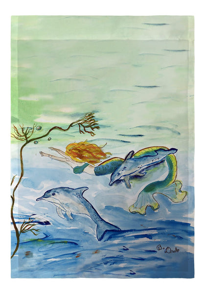 Mermaid & Dolphins Garden Flag 12.5x18