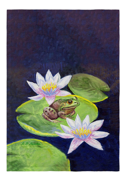 Frog & Lily Garden Flag 12.5x18