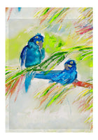 Two Blue Parrots Garden Flag 12.5x18