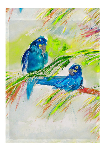 Two Blue Parrots Garden Flag 12.5x18