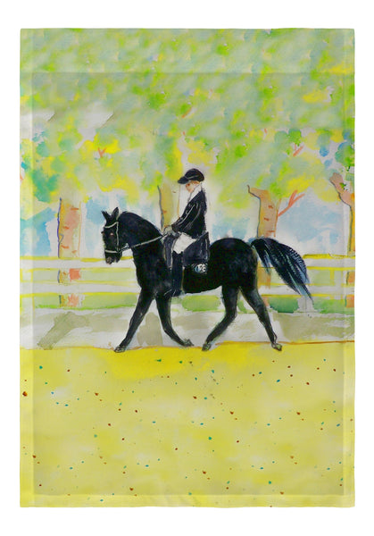 Black Horse & Rider Garden Flag 12.5x18