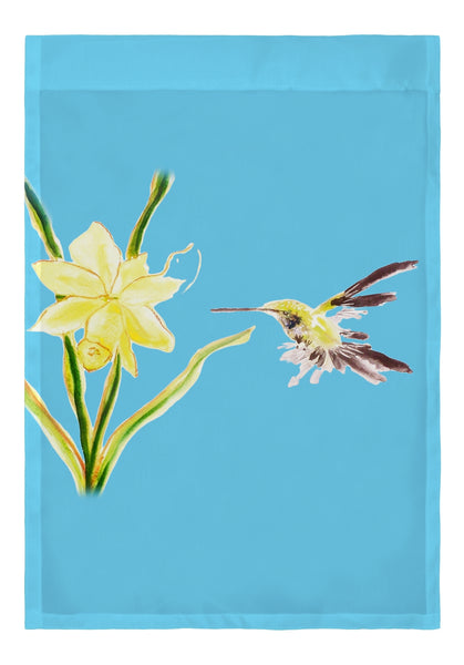 Yellow Hummingbird Garden Flag 12.5x18