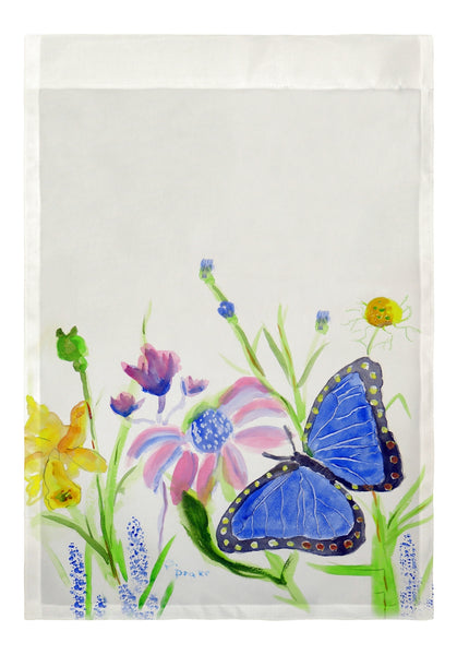 Betsy's Blue Morpho Garden Flag 12.5x18