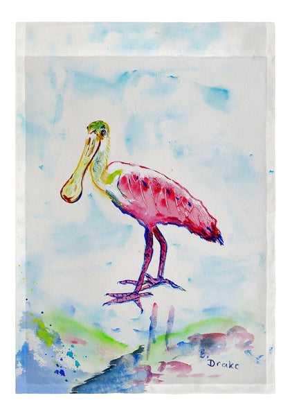 Betsy's Pink Spoonbill Garden Flag 12.5x18