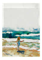 Girl at the Beach Garden Flag 12.5x18