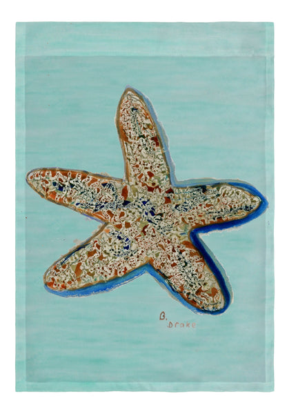 Starfish - Teal Garden Flag 12.5x18