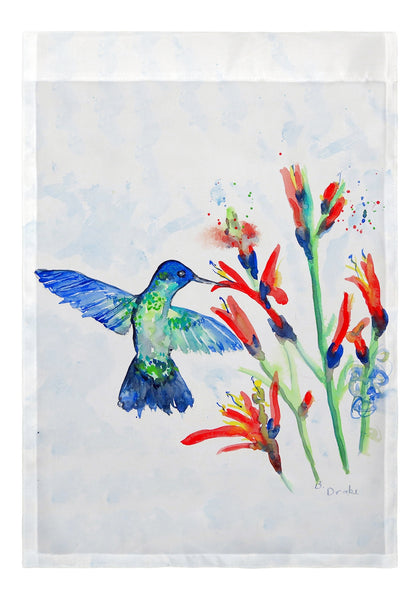 Hummingbird & Fire Plant Garden Flag 12.5x18