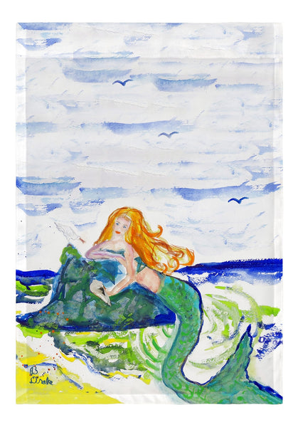 Mermaid on Rock  Garden Flag 12.5x18